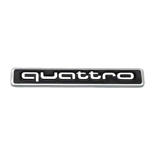 AUDI Quattro Emblem svart & Krom