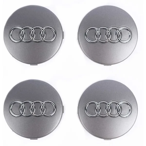 Audi Centrumkåpor grå 60, 68 mm 4-Pack