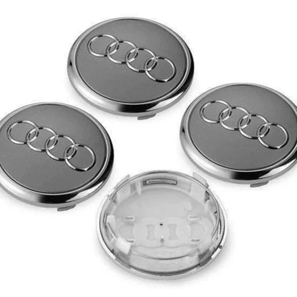 Audi Gråa Centrumkåpor 77mm Navkåpor