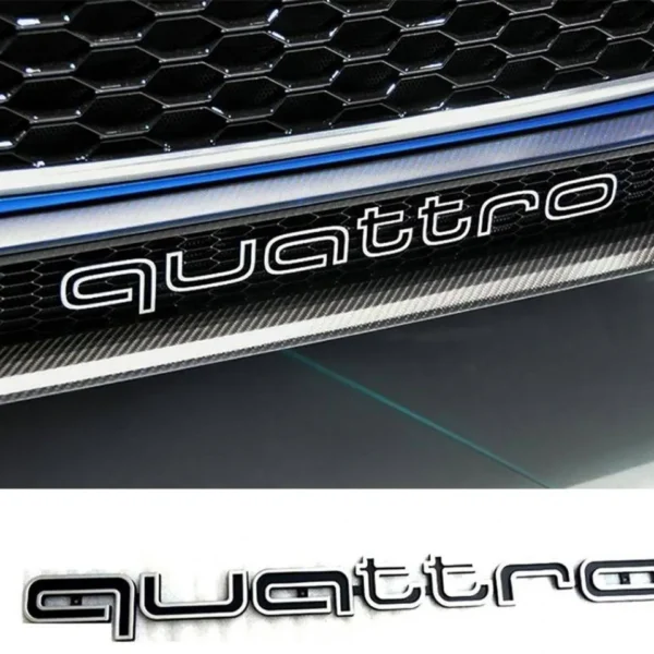 Audi Grill Quattro emblem logga till RS Grill - Borstad svart