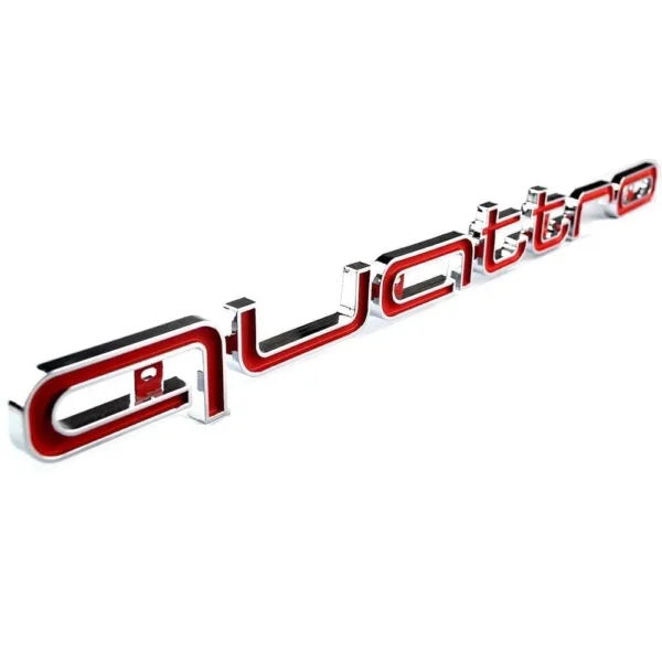 Audi Quattro logga Grill Röd Blank