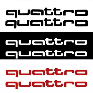 Audi Quattro stickers 2-Pack - Röd