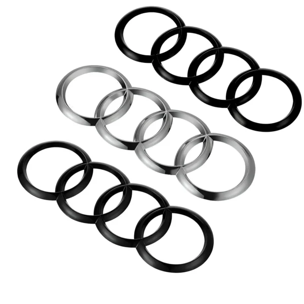 Audi TT Emblem Ringar Böjda Krom & Svart