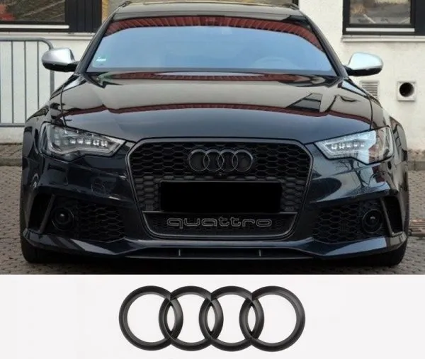 Audi ring Front emblem 273mm Matt svart