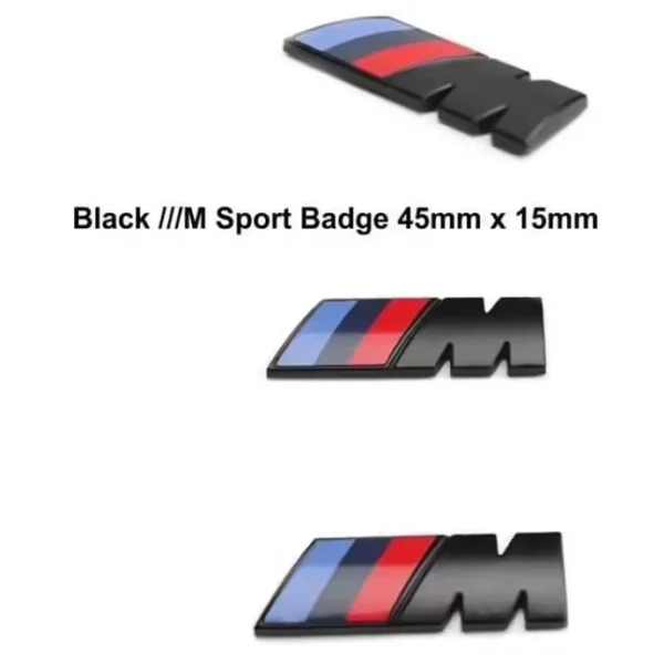 BMW M Emblem Mattsvarta 2 Pack