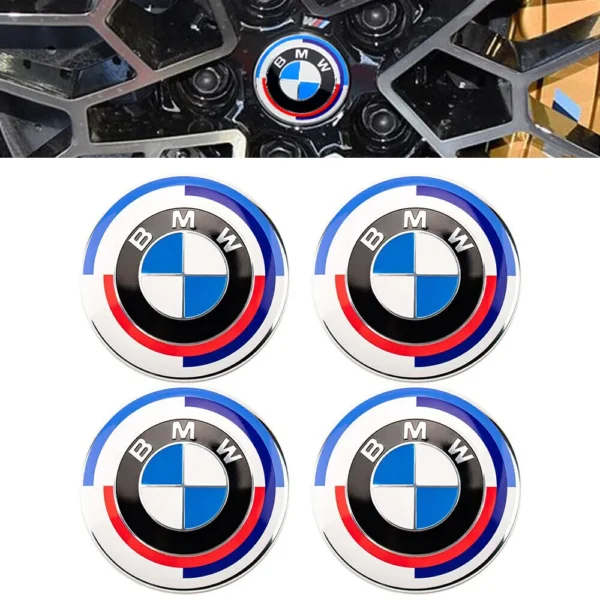 BMW fälgemblem Centrumkåpor 60mm 50th Anniversary