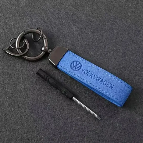 Blå Volkswagen Nyckelring Alcantara