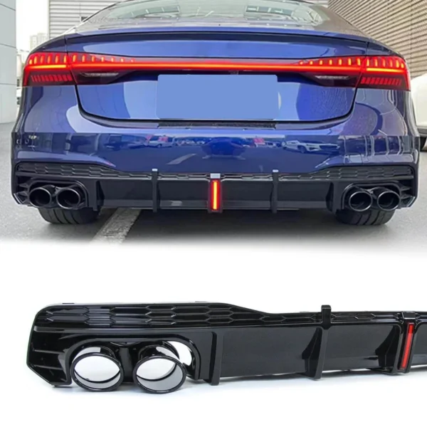 Blanksvart diffusor Audi A7 S7 style 4K8 2018-