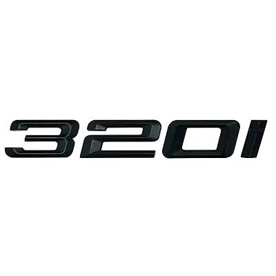 Bmw 320i emblem Blanksvart / Matt / Krom