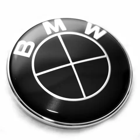 Bmw Emblem 74mm Helsvart (baklucka)