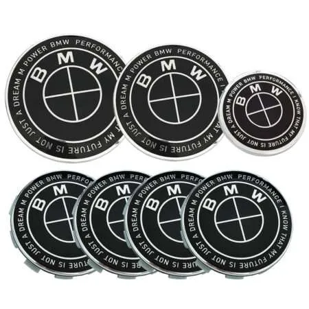 Bmw Emblem Set 50-årsjubileum Svart 7-Pack