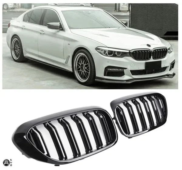 Bmw G30 G31 Grill Njurar Dubbelribb Blanksvarta