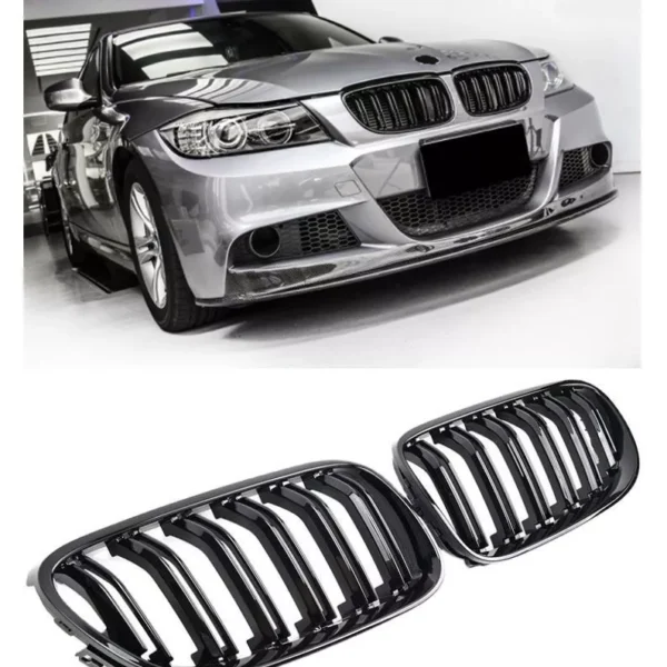 Bmw grill E90 E91 njurar 08-12 Facelift Dubbelribb