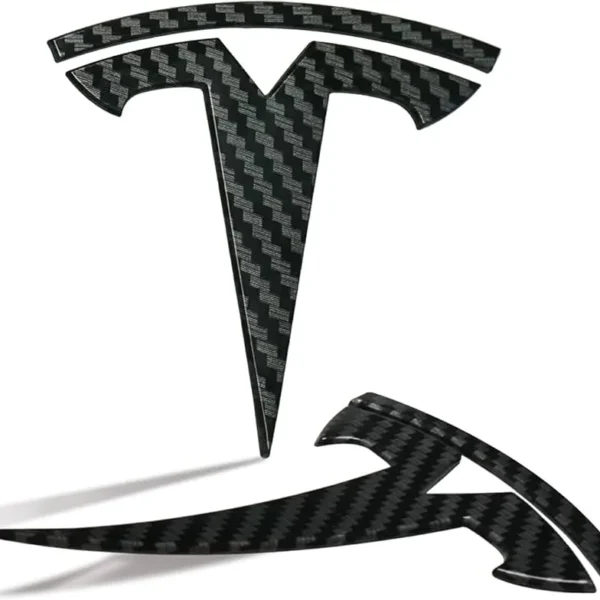 Tesla Emblem Bak Model Y Kolfiber