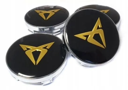 Cupra Centrumkåpor Svart guld 60mm