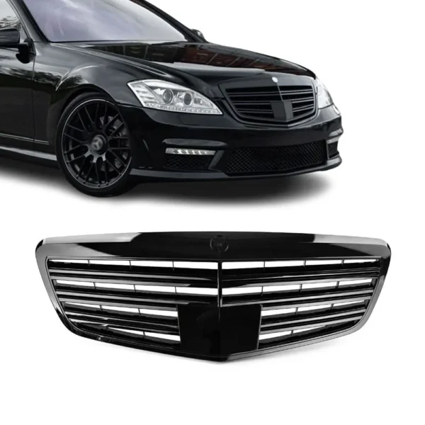 Grill Mercedes W221 S63 S65 10-13 Blanksvart