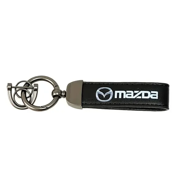 Nyckelring Till Mazda Läder Svart