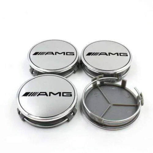 Mercedes AMG Navkåpor Silver Centrumkåpor 75mm