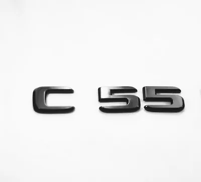 Mercedes-Benz C55 emblem blanksvart modellbeteckning