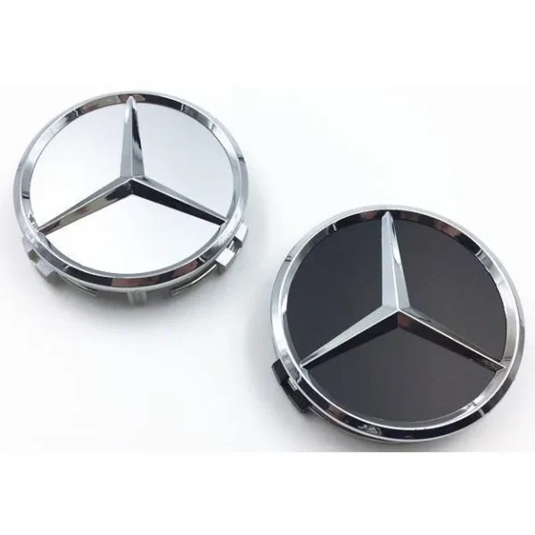 Mercedes-Benz centrumkåpor svart & silver Fälgkåpor 75mm