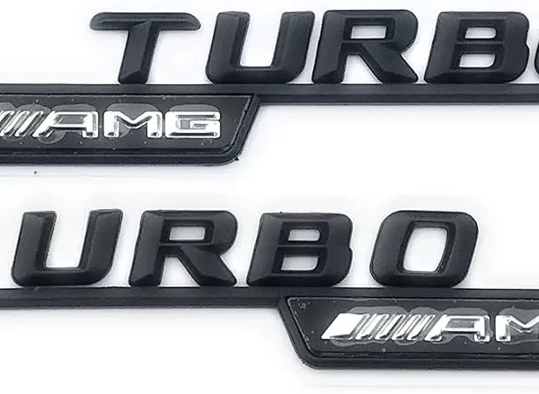 Mercedes Turbo AMG Emblem Svart & Krom