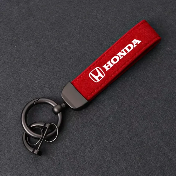 Röd Honda Nyckelring Alcantara