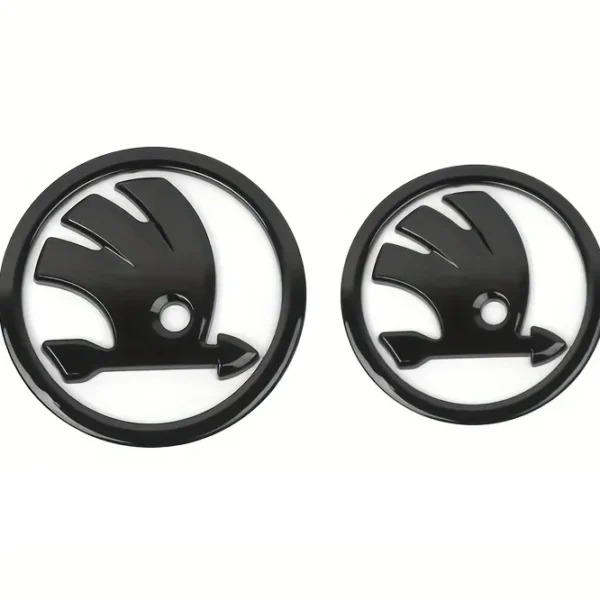 Skoda emblem Fram Bak Svart-Vit