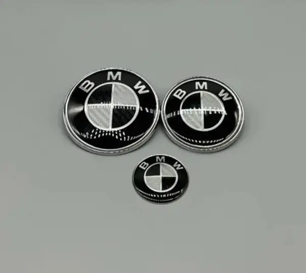 BMW Emblem 3-Pack Svartvit kolfiber Edition