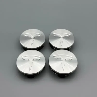 Tesla Centrumkåpor 57mm Krom Silver