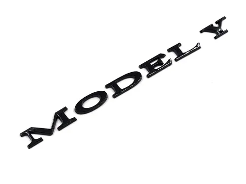 Tesla Model Y emblem Svart Krom Röd
