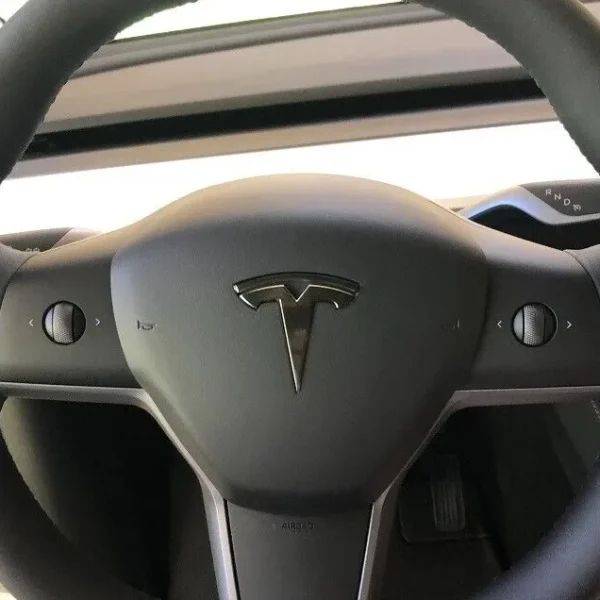 Tesla ratt emblem blanksvart Tesla emblem "T"