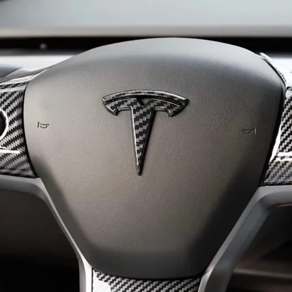 Tesla ratt emblem kolfiber Tesla emblem "T"