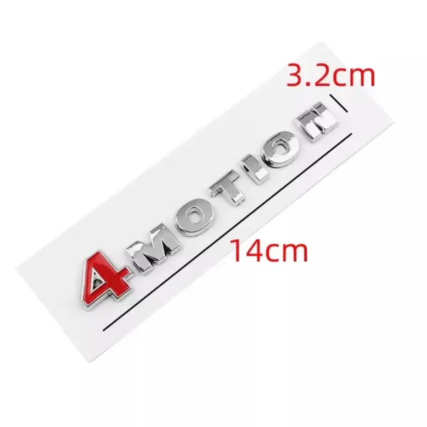 Volkswagen 4MOTION emblem – krom röd dekal till VW
