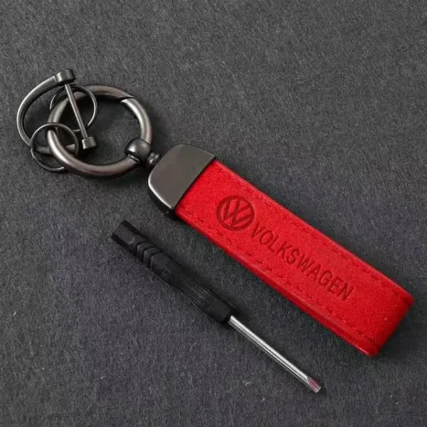 Volkswagen Nyckelring Alcantara Röd