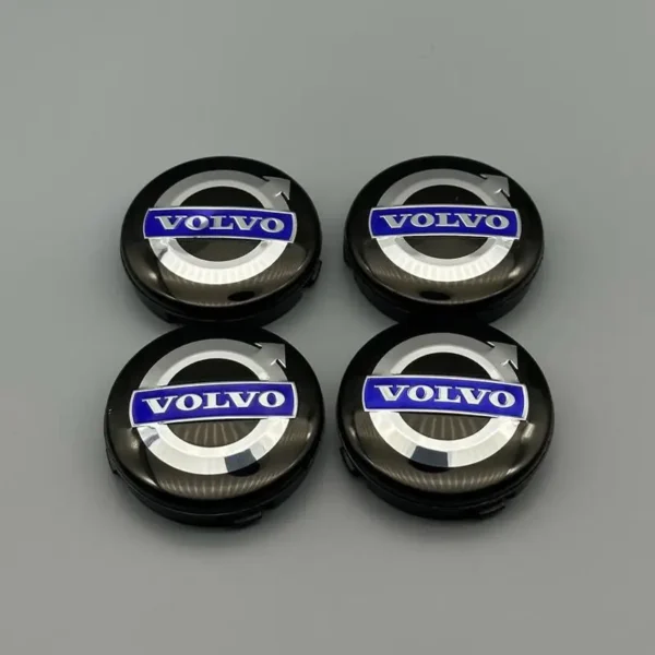Volvo Centrumkåpor Navkåpor 60mm Blå text