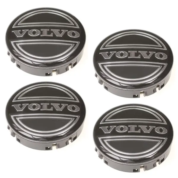 Volvo Centrumkåpor Navkåpor Svarta 64mm