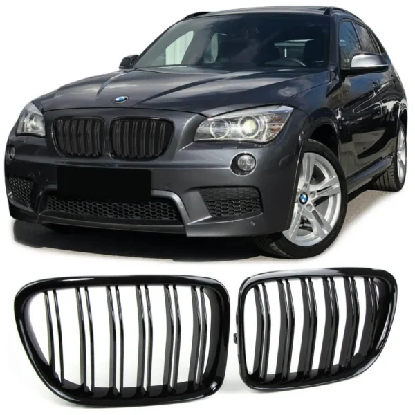 Grill BMW X1 E84 Blanksvart Dubbel